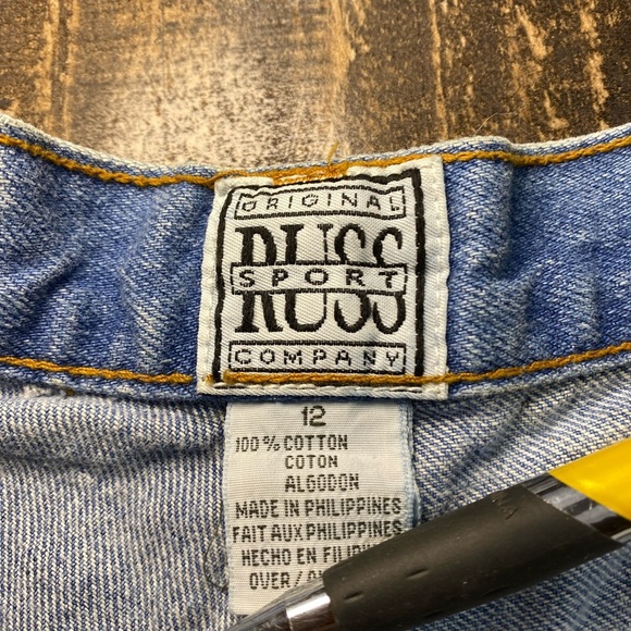 Russ Original Sport Co. Women’s Size 12  Classic Blue Denim Jeans Wide Leg - Picture 9 of 13